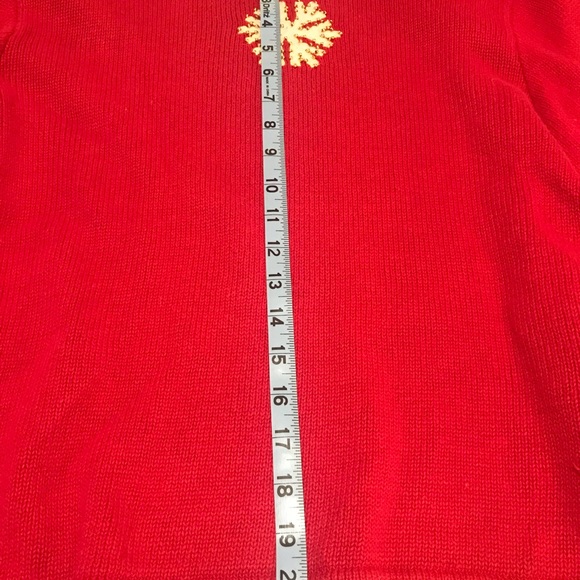 Vintage 90s Segue Red Knit Snowman Cardigan Sweater S Ugly Christmas swe… - Picture 5 of 6